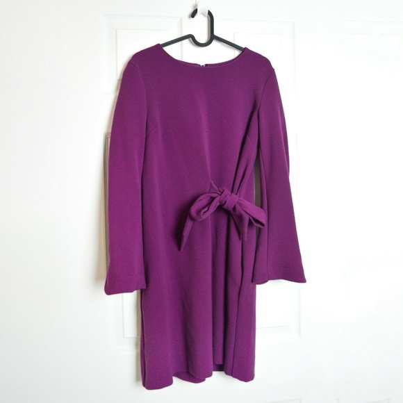 Rachel Roy Purple Long Sleeve Side Tie Dress Sz 2 - Picture 2 of 6